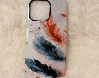 iPhone 15 Pro Max Phone Case - Feathers-Boho