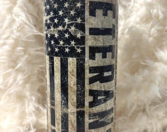 Veteran 20oz Tumbler - American Flag -Eagle