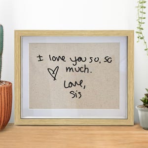 Custom Embroidered Handwritten Note on Canvas| Embroidered Note Keepsake | Personalized Handwriting Replica, Custom Embroidery Gift 727SQBTT