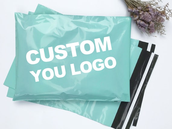 50 100pcs Custom Green Mailing Bag Degradable Poly Mailer