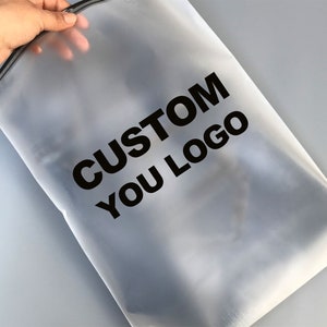 100-150 pcs Custom frosted black zipper bags,clear zipper bags ,custom plastic bags ,high quality zipper bags,zipper bags for clothing image 4