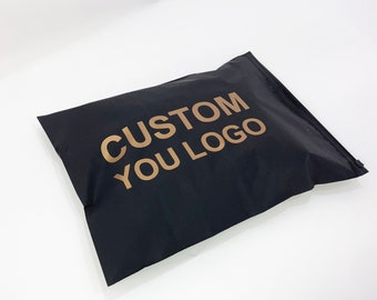 100 Uds. Bolsas de ropa esmeriladas negras personalizadas con logotipo de 1-2 colores impreso en un lado, bolsas de ropa, bolsas de correo, bolsas de ropa