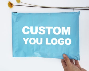 50-100pcs Custom blue mailing bag, degradable poly mailer, personalized logo design, gift bag, garment bag