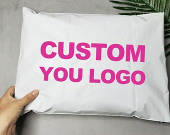 200pcs Custom white mailing bag, personalized logo poly mailer, transport bag, garment bag, gift bag