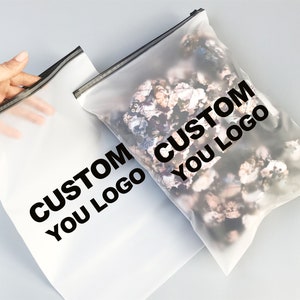 100-150 pcs Custom frosted black zipper bags,clear zipper bags ,custom plastic bags ,high quality zipper bags,zipper bags for clothing image 5