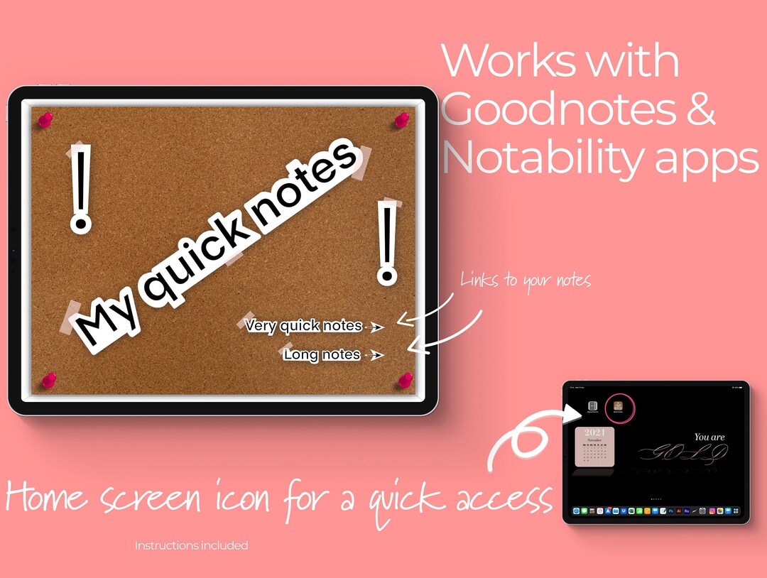 Digital Quick Notes for Goodnotes & Notability iPad / Tablet Notebook ...