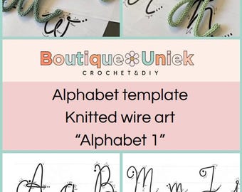 Alfabeto Punnik 1 / Plantilla del alfabeto Punnik 1 / Arte de alambre tejido / Boutique Unique / DIY