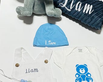Regalo personalizado para bebé, set de regalo personalizado para bebé, caja de regalo para bebé recién nacido, regalo para recién nacido, regalo para baby shower, regalo para bebé niño, caja de regalo de bienvenida.