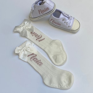 Monogram Baby Shoes, personalized baby shoes and socks. baby shower gift, baby sneaker birth, unisex baby shoes. custom baby shoes.