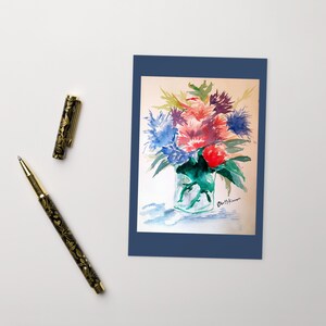 Watercolor Flowers Postcard