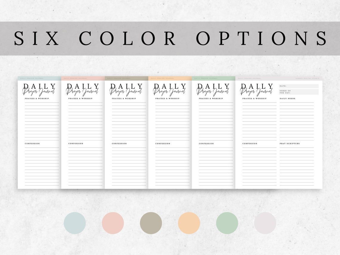 Daily Prayer Journal, Printable Christian Prayer Journal, Prayer ...