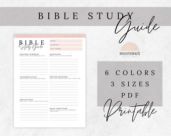 Bible Study Guide, Printable Bible Study, Christian Bible Study Template, Digital Download