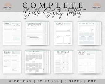 Printable Bible Study Guide, Complete Bible Study Template, Printable Bible Study Toolkit, Prayer Journal, Digital Download
