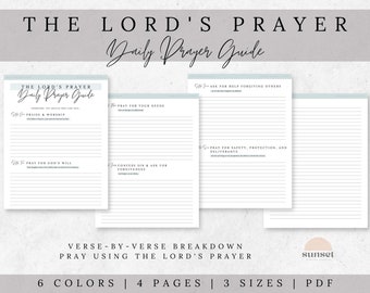 Printable Prayer Journal, The Lord's Prayer Guide, Printable Daily Prayer Template, Digital Download