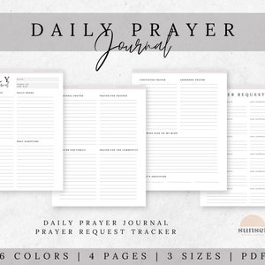 Daily Prayer Journal, Printable Christian Prayer Journal, Prayer Request Journal, Digital Download
