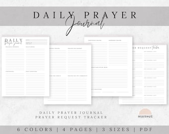 Diario de oración diario, Diario de oración cristiana imprimible, Diario de solicitud de oración, Descarga digital