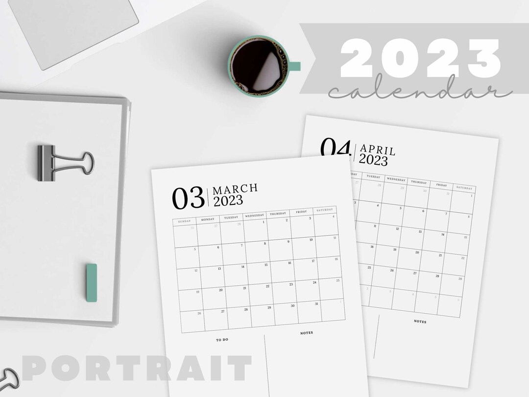 2023 Portrait Printable Calendar Portrait Orientation Etsy 2023 portrait printable calendar portrait orientation etsy