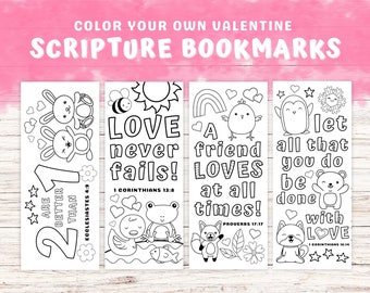 Printable Christian Bookmarks, Color Your Own Bible Verse Bookmark for Kids, Love of God Coloring Sheet Bookmarks, Digital Download