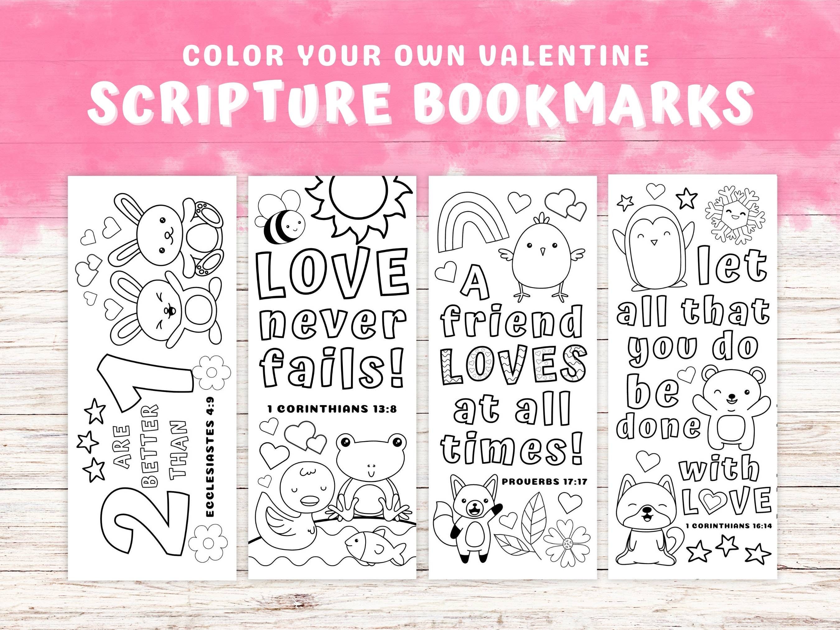 Printable Christian Bookmarks, Color Your Own Bible Verse Bookmark for ...