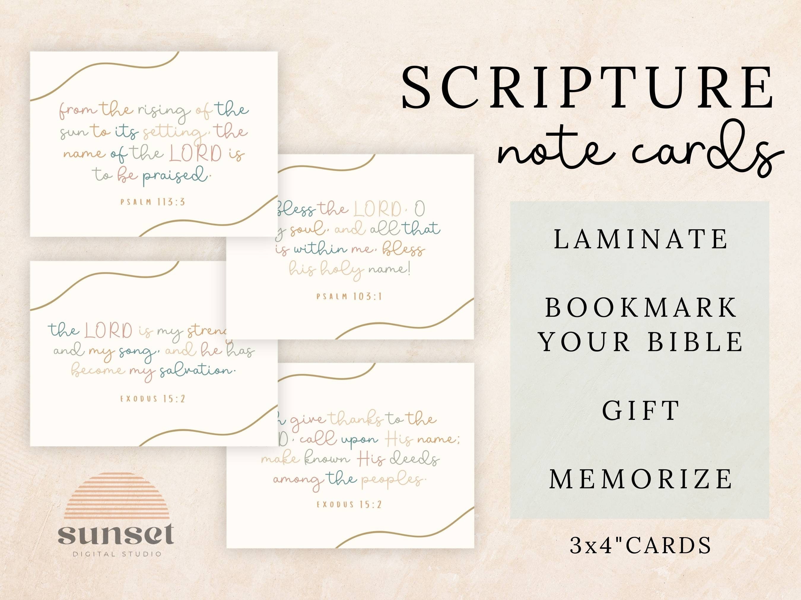 12 Printable Praise and Worship Bible Verse Cards, Encouraging ...