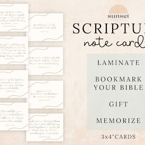 24 Printable Bible Verse Cards, Encouraging Scripture Memorization ...