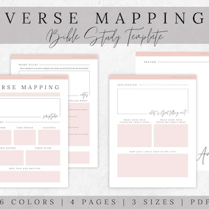 Bible Verse Mapping Printable Template, Bible Study Guide, Printable ...