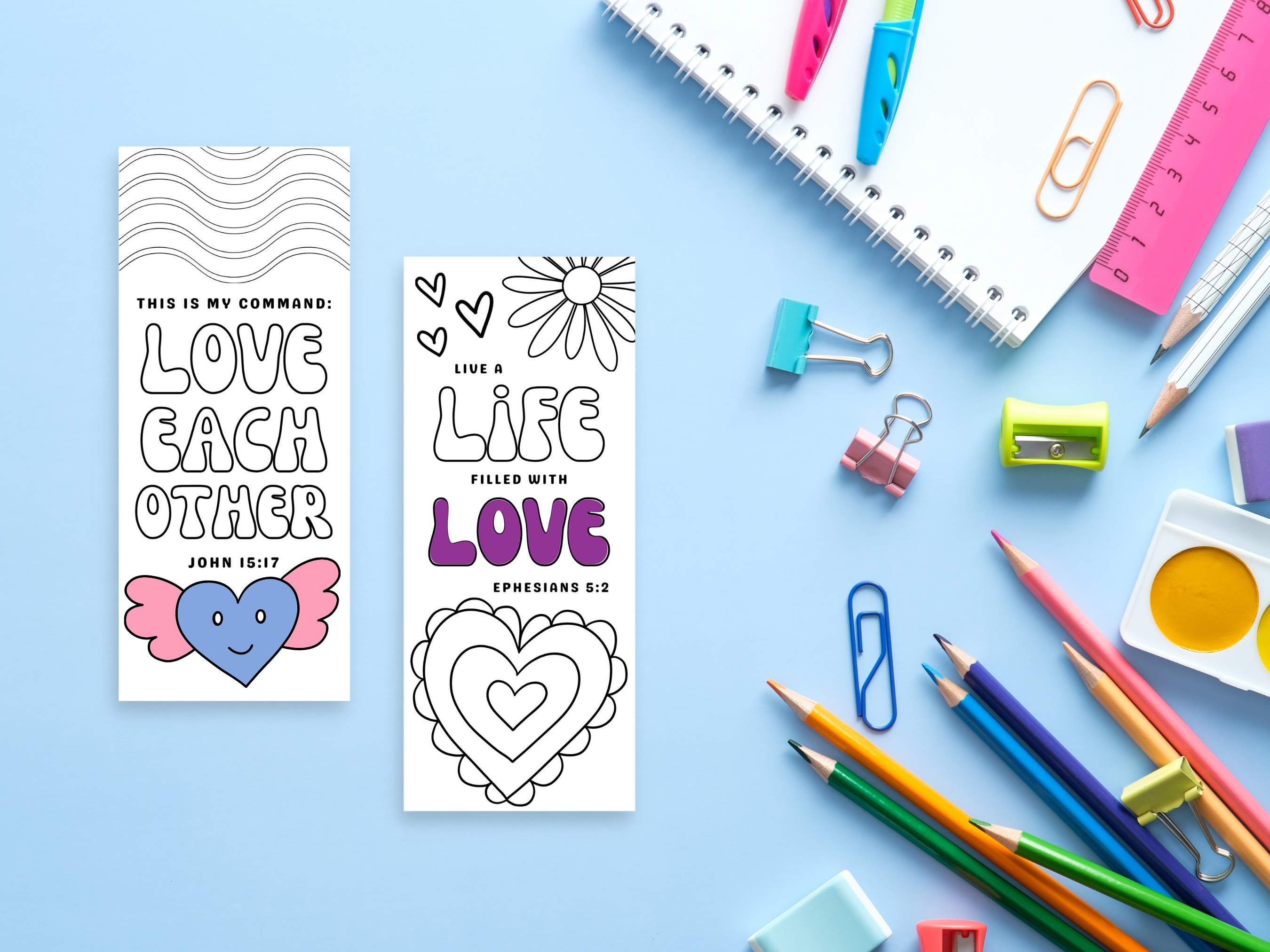 Printable Christian Bookmark, Color Your Own Bible Verse Bookmark for ...