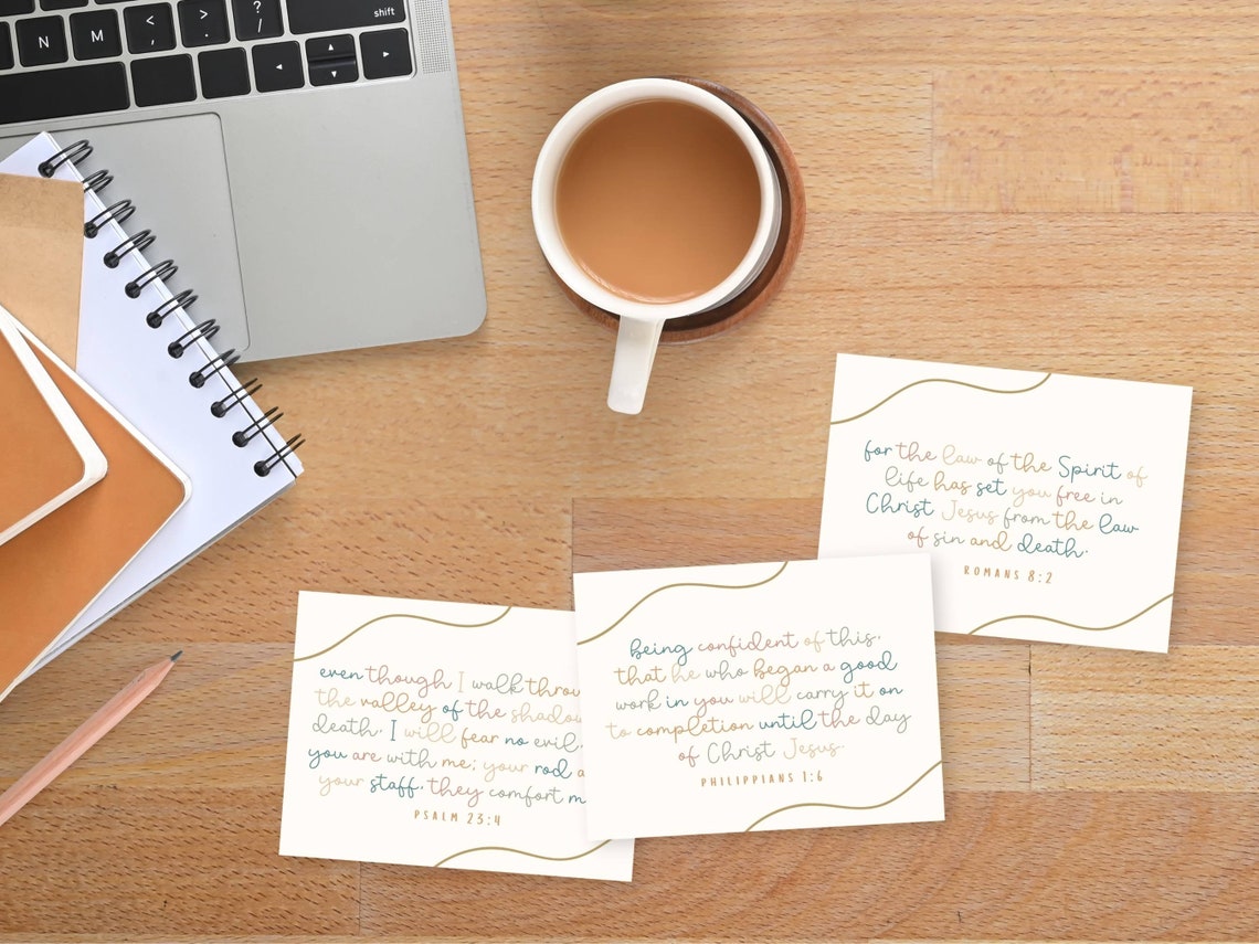 24 Printable Bible Verse Cards, Encouraging Scripture Memorization ...