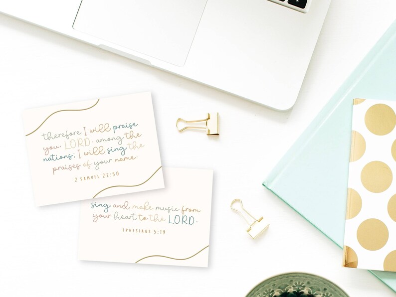 12 Printable Praise and Worship Bible Verse Cards, Encouraging ...