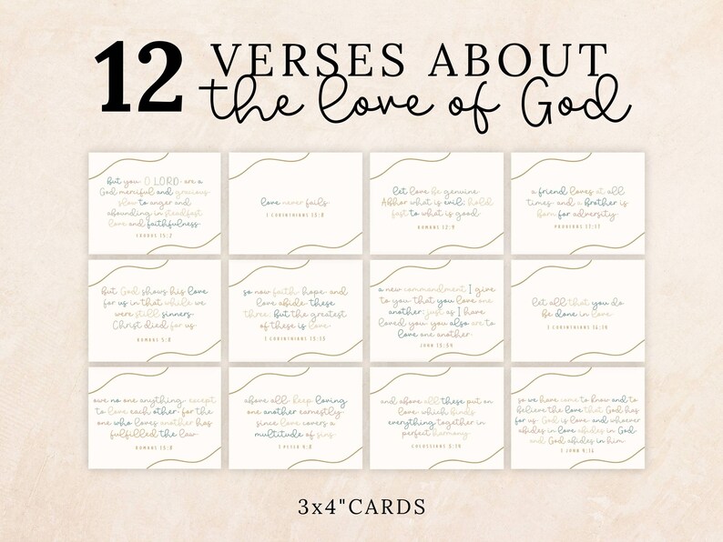 60 Printable Bible Verse Cards, Scripture Memorization Card Bundle ...