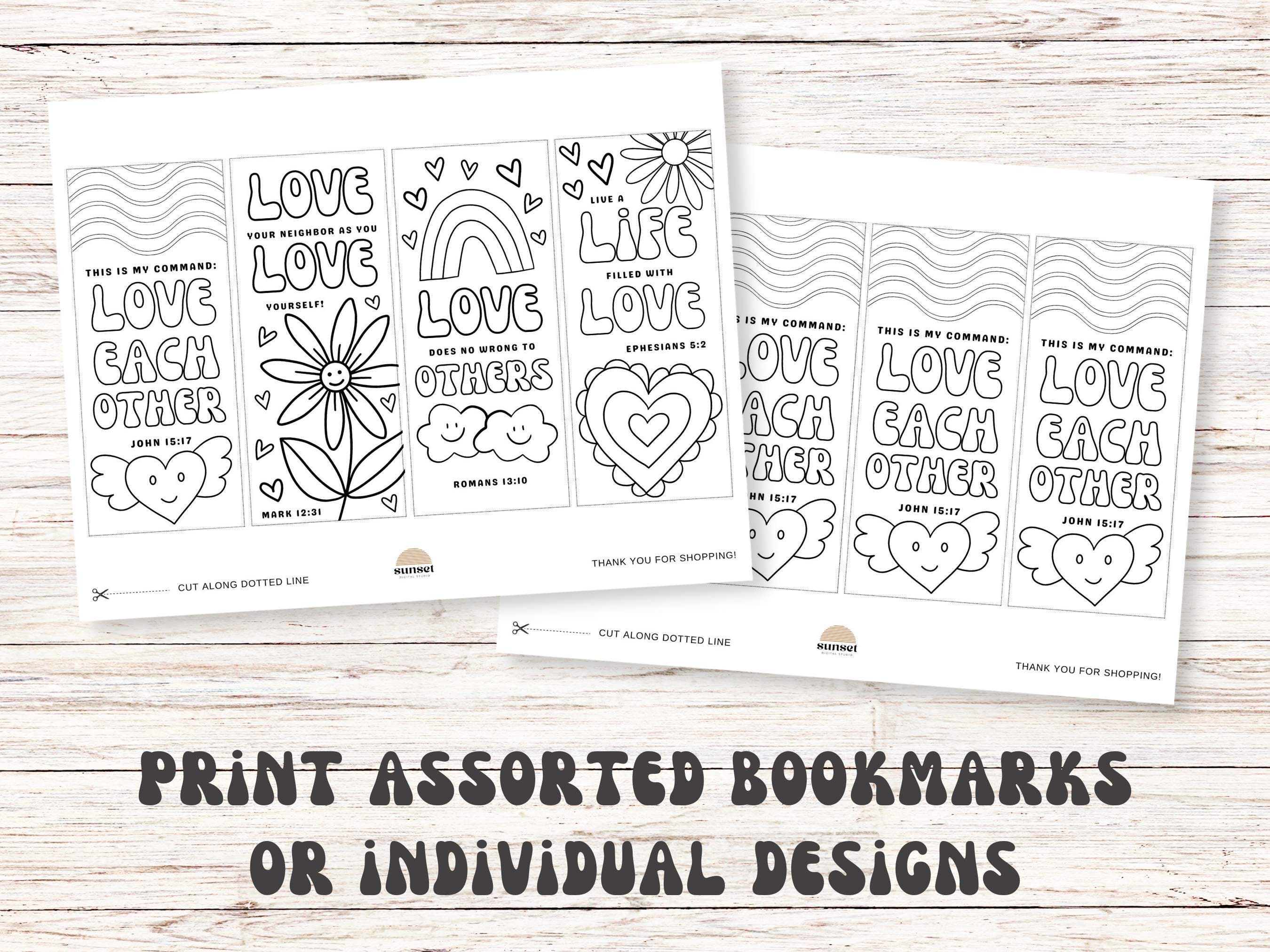 Printable Christian Bookmark, Color Your Own Bible Verse Bookmark for ...