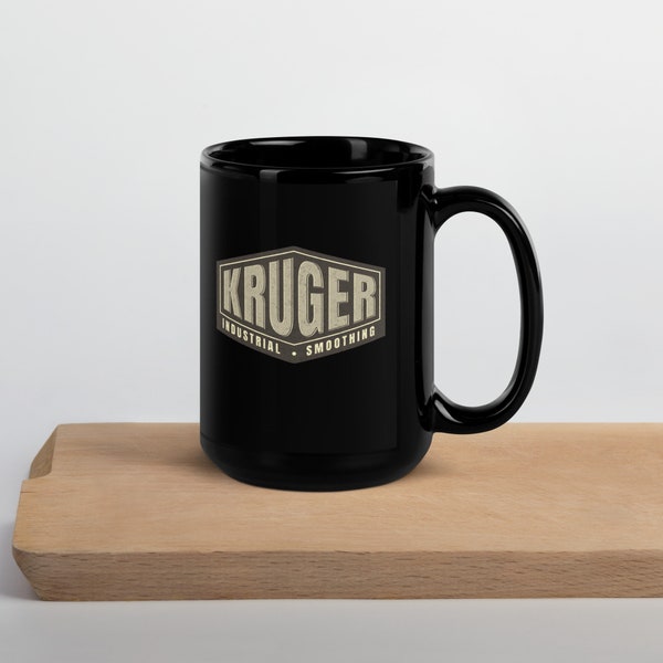 Kruger Industrial Smoothing | Funny 90s Sitcom Black Glossy Mug