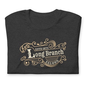 Camisa vaquera retro del oeste de Gunsmoke Long Branch Saloon / Regalo clásico de TV con gráficos vintage para papá