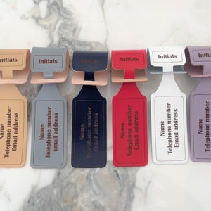 Personalised genuine leather medium luggage tag