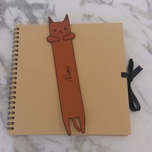 Personalised Leather Cat Bookmark