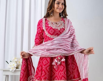 Naira cut Women Kurta Sets Cotton Handwork Embroidery Suit