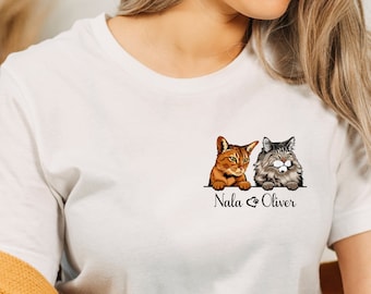Custom Cat Shirt, Personalized Cat Shirt, Cat Mom Shirt, Cat Dad Shirt, Mothers Day  Gift