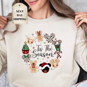 Tis The Season Christmas Sweatshirt, Christmas Mickey Sweatshirt, Magic Kingdom Christmas Sweater, Mickey and Friends Christmas Crewneck