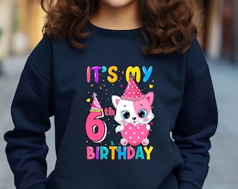 Custom Birthday Shirt,Birthday Shirt With Any Age,Girl Birthday Shirt, Birthday Outfit, It is My 6th Birthday,Cute Birthday Shirt,6 year Old