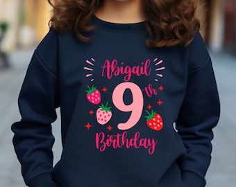 Strawberry Birthday Girl Shirt with Name,Birthday Shirt,Strawberry Birthday Shirt,Custom Birthday Tee,Girl birthday gift,Birthday outfit