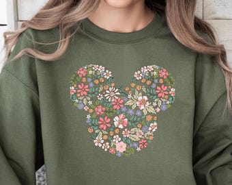 Floral Mickey Mouse Sweatshirt, Disney Garden Festival Jumper
