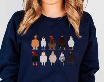 Chicken Sweatshirt, Youth Crewneck Sweatshirt, Chicken Pullover, Funny Unisex Sweater, Gift for Her, Mothers Day Gift