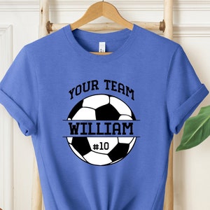 Soccer Ball T shirt with Name and Number, Personalized Soccer Player Shirt, Soccer Team Shirt, Custom Soccer Ball, Soccer Fun Shirt