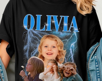 Comfort Colors® Custom Photo Shirt, Personalized Bootleg Baby Collage Shirt Custom Kids Photo Shirt, Family Gift Shirt, Trendy Vintage Style