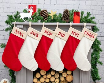 Personalized Velvet Christmas Stocking, Custom Name Christmas Stocking, Name Stockings, Family Stockings, Christmas Decor, Family Stockings