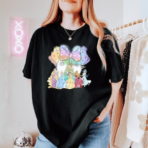 Comfort Color Disney With My Bestie Princess Tee, Minnie Head & Princess T-Shirt, Disney World Girls Trip Shirt, Cute Magic Kingdom Tee Gift
