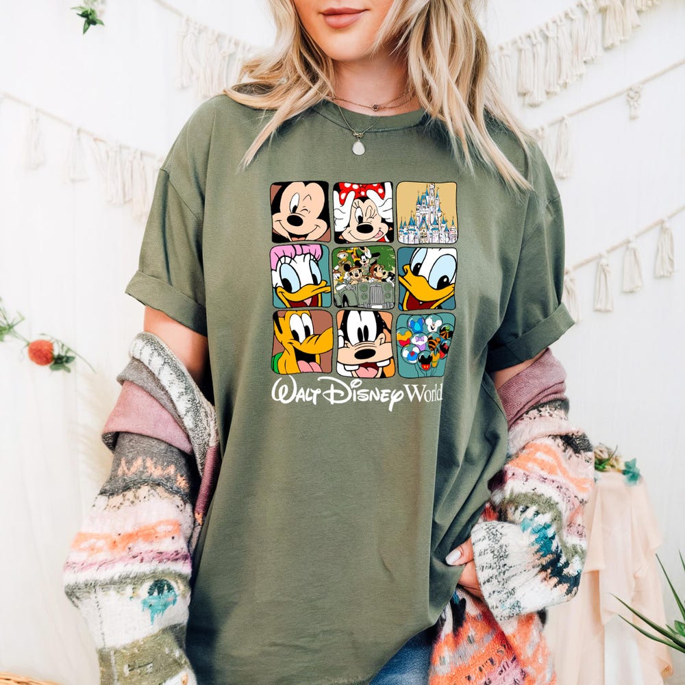 Comfort Colors Mickey & Friends T-Shirt, Mickey Minnie Donald Goofy Pluto Crewneck, Disney Trip Tee, Disney World Shirt, Disney Trip Gift New Fashion
