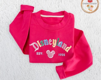 Retro Vintage Embroidery Thread Shirt, Disneyland The Original Embroidered Crewneck, Disneyland Est 1955 California Sweatshirt, Gift For Her