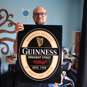 Hand painted Guinness aluminum tin sign - Sign Painting
