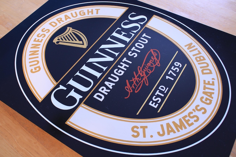 Hand painted Guinness aluminum tin sign - Sign Painting
